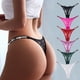 thumbnail image 2 of Braguitas de encaje con diamantes de imitación brillantes y tirantes finos, ultrafinas y sexys, tangas transparentes para mujer, 2 of 6