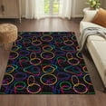 thumbnail image 4 of 80S Retro Games Rug, Lasertag Game Room Carpet, Bowling Alley Arcade Bar Rug 5x8ft, 4 of 6