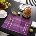 thumbnail image 3 of Purple Wood Grain Placemats Set of 8, Farmhouse Plank Retro Country Placemats for Dining Table, Place Mats for Kitchen Tabletop, Waterproof Wipeable Dining Table Mats Set, 3 of 9