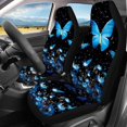 thumbnail image 3 of Uourmeti Blue Butterfly Flower Print Car Seat Cover 3 PCS Car Seat Protector Cushion Breathable Full Set Suitable for Cars most Cars, 3 of 10