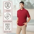 thumbnail image 5 of Zfeel High Performance Pure Poly Polos | Pure Poly Polos | 100% Polyester | Stay Cool and Stylish All Day |Cherry Red | XL Size, 5 of 7