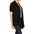 thumbnail image 2 of Women's Basic Short Sleeve Open Front Casual Comfy Office Work Wear Solid Cardigan, 2 of 3