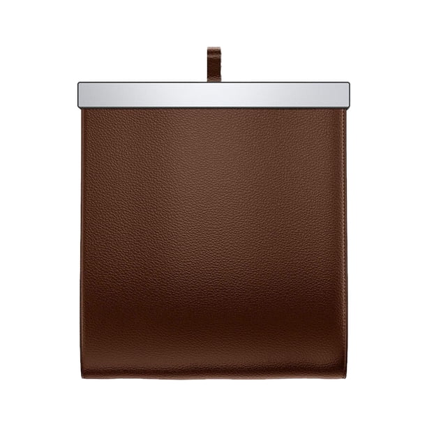 Kenally Cubo de basura automático de cuero Artificial, portátil, plegable, colgante, reemplazo de revestimiento impermeable, caja Universal de cubo de Ventana automotriz Marrón Kenally VI018007-02B