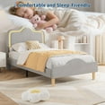 thumbnail image 4 of Twin/Full/Queen Size Princess Platform Bed Frame - Velvet Upholstery, LED Adjustable Headboard & Footboard, Easy Assembly, No Box Spring Needed, 4 of 8