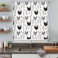 thumbnail image 4 of Rooster Farmhouse Black Sheer Curtains 108" Extra Long, Farm Animals Simple Art Modern Light Filering Curtains, Privacy Drapes Simi Floor to Veiling Curtain for Living Room Large Window Treatment, 4 of 9