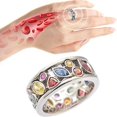 thumbnail image 1 of 9 Anillo Recortado Multicolor Con Diamantes, 1 of 5