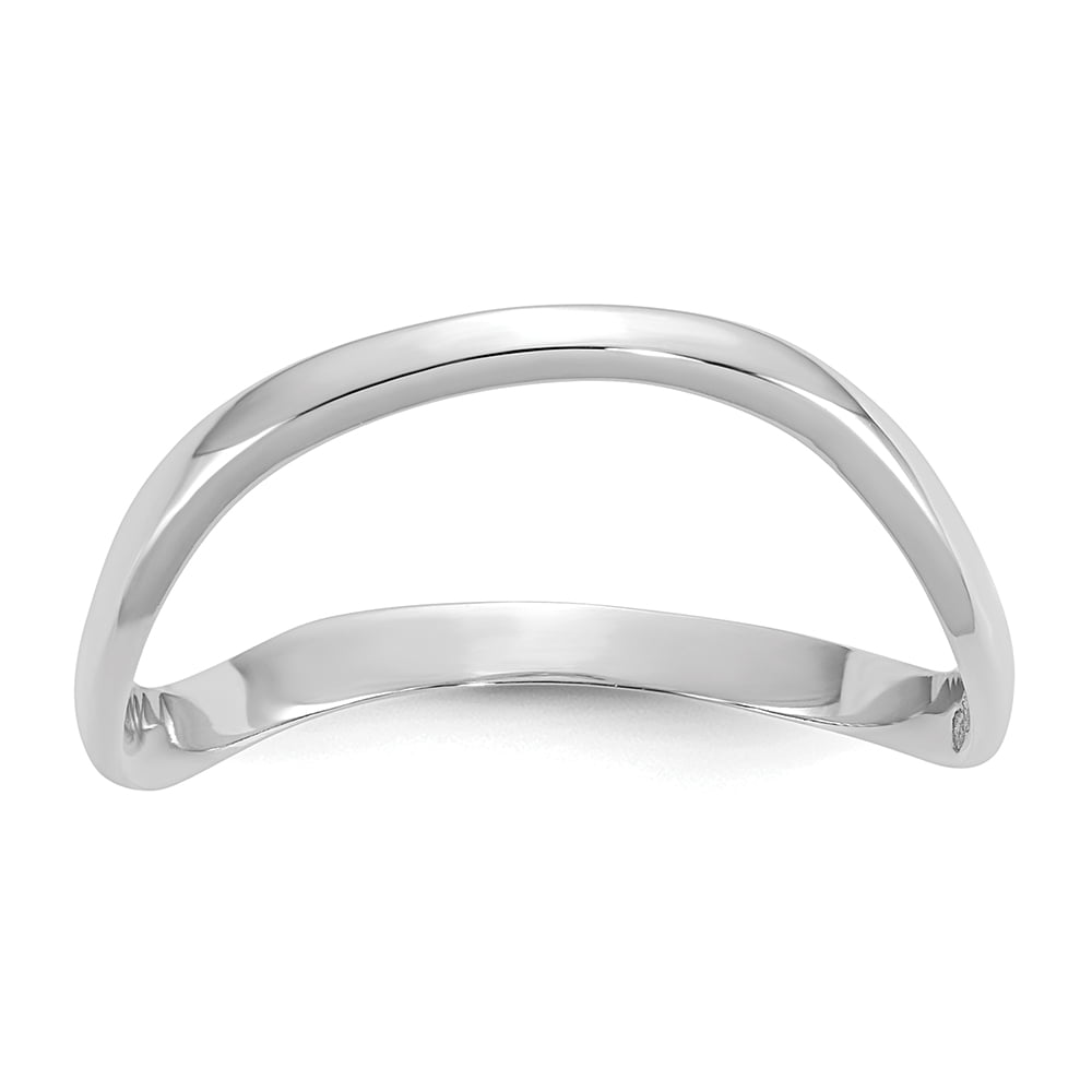 Ring Women 14K White Gold Stackable Wave Thumb Ring, Size 9 Walmart