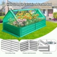 thumbnail image 2 of 3 in 1 Galvanized Raised Garden Bed with Cover, High Strength Planter Box(Metal) Kit, Open-Ended Base & 2 Large Zipper Breathable Windows, Mini Greenhouse for Multi-Weather Use,  72"(L) x 37.4"(W) x, 2 of 8