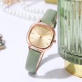 thumbnail image 3 of Student Watch Square Dial Faux Leather Strap Quartz Movement Elegant Women Ladies Wristwatch Fashion Jewelry Birthday Gift -Light Green, 3 of 8
