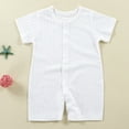 thumbnail image 2 of Xudanell Baby Short Sleeve Romper Cotton Bodysuit Button Down One-Piece Jumpsuit for Baby Boys Girls 0-24M (White, 18-24 Months), 2 of 4