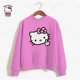 thumbnail image 3 of Sudadera con capucha y estampado de HELLO KITTY para mujer, suéter informal holgado de manga larga en blanco y rosa, sudadera fina y elegante de talla grande para mujer, 3 of 5