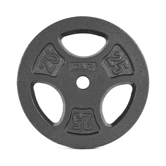 Plaque de préhension standard en fonte CAP Barbell, 1 pouce, 25 lb, simple, noire