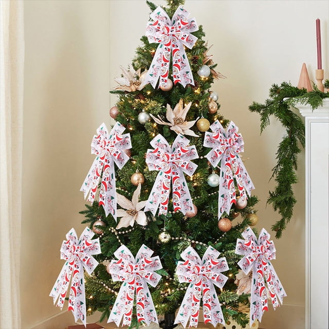 Birdeem Christmas Decorations for the Home, Christmas Decorations for Tree, Christmas Bow Festive Ambiance Decoration Polyester Material Christmas Props, Christmas Bows Decoration