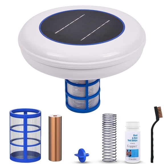 Floating Solar Pool Ionizer, Copper Water Purifier for Above Ground & Inground Pools up to 45,000 Gallons, Reduces Chlorine Usage & Clarifies Water