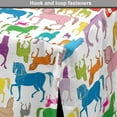 thumbnail image 4 of Horses Dog Crate Cover, Colorful Abstract Horse Silhouette Stallion Pattern Hand Drawn Wildlife Illustration, Easy to Use Pet Kennel Cover for Dogs, 35" x 23" x 27", Multicolor, by Ambesonne, 4 of 6