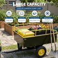 thumbnail image 5 of 750LBS 15CuFt Utility Dump Trailer, Heavy-Duty Steel Garden Cart, Removable Sides, Foot Pedal & Hand Pull, for ATV/UTV/Tractor, 5 of 7