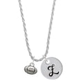 thumbnail image 1 of Delight Jewelry Silvertone Mini Football Silvertone Script Initial Disc - Z - Charm Necklace, 20"+3", 1 of 4