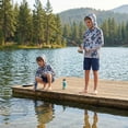 thumbnail image 4 of Lanbubble Boys Rash Guard Shirts Long Sleeve Quick Dry Beach Swim Hooded with Thumb Hole 7-14Years, 4 of 8