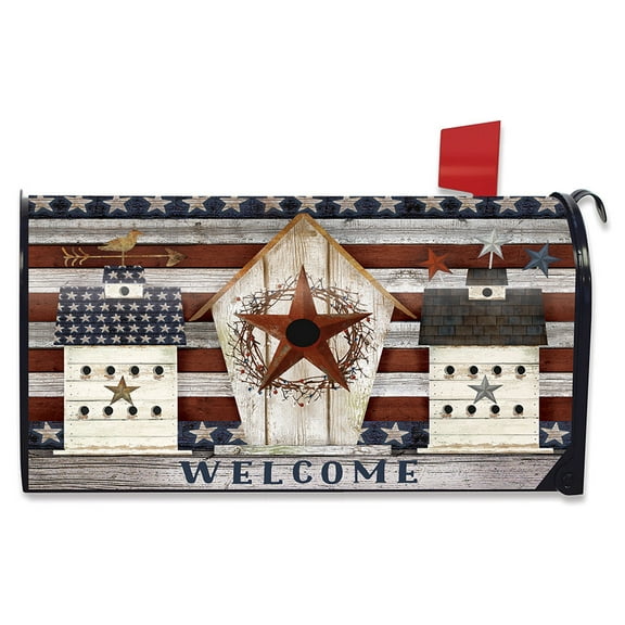 Briarwood Lane Rustic American Birdhouse Primitive Mailbox Cover