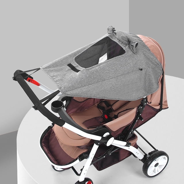 Cubierta Solar para Cochecito Baoblaze Parasol Impermeable con Ventana Gris