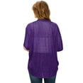 thumbnail image 4 of Made by Johnny Women's Short Sleeve Open-Front Batwing Cardigan S PURPLE_BLACK, 4 of 6