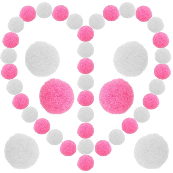 CTIRCHIU 200pcs Mini Pom Craft Cotton Polyester Pink Fluffy Balls for Art Projects