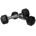 thumbnail image 2 of XMark Pair of 15 lb. Rubber Hex Dumbbells XM-3301-15-P, 2 of 3