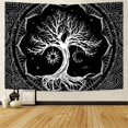 thumbnail image 2 of Árbol de la vida Tapiz Trippy Mandala Tapiz de pared Hippie Luna y Sol Tapiz Negro Galaxia Estrellas Tapiz Colorido Místico Bohemio Boho Tapiz Colgante de pared para el hogar Namotu CZJJ-ZC120-1, 2 of 6