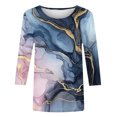 thumbnail image 2 of Womens 3/4 Length Sleeve Tops Plus Size Shirts for Curvy Women S-5XL Summer Fasion Casual Graphic T-Shirts Going Out Tops Pullover Clothing, 2 of 5