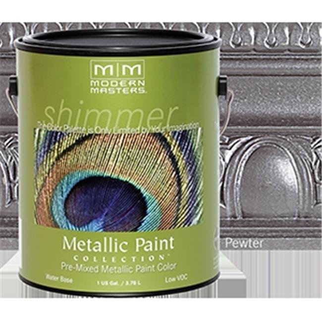 MODERN MASTERS ME209 1 Gallon Pewter Metallic Paint Semi Opaque