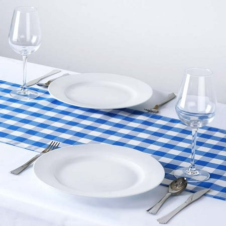 - Efavormart Gingham Checkered Polyester Restaurant Table Top For Weddings Birthday Banquets Decor Fit Rectangle and Round Table