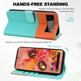 thumbnail image 2 of Feishell Cute Animal Pattern Wallet Phone Case for Google Pixel 6,Color Matching PU Leather Shockproof Magnetic Flip Stand Credit Card Slots Slim Phone Case with Wrist Strap, Skyblue, 2 of 8