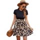 thumbnail image 1 of Mini vestido de mujer con estampado gráfico de manga corta y cinturón, vestidos patinadores acampanados XL oso de fresa Electrónica, 1 of 5
