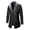 Black, variant on Men's vintage mid-length PU leather jacket business plus velvet large lapel blazer