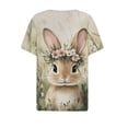 thumbnail image 5 of WHLBF UTTOASFAY Easter Tops for Women Easter Egg Printed Short-Sleeved V-Neck Casual Gradient Blouse,Women's Easter Shirts Multicolor XL, 5 of 5
