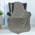 thumbnail image 4 of Tribal Soft Flannel Fleece Throw Blanket, Boho Geometric Stripes Folk Grunge Mix Traditional Modern Art Deco, Cozy Plush for Indoor and Outdoor Use, 50" x 60", Off White Black, by Ambesonne, 4 of 5