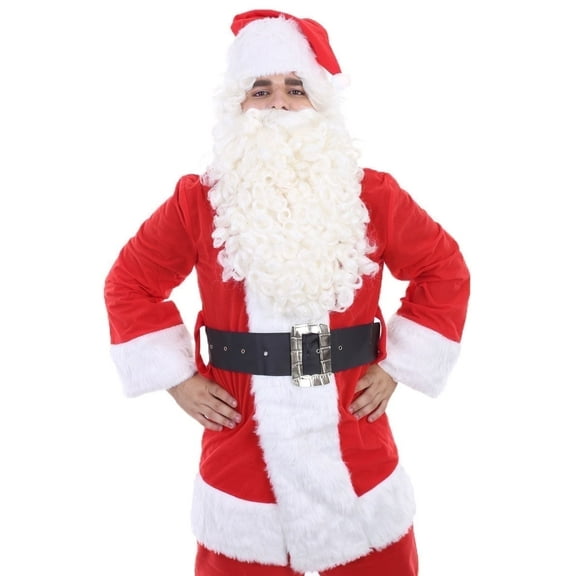HPO Santa Wig and Beard for Adult  Men - Father White Beard Costume Accessory for Christmas, Holiday Parties & Cosplay Event