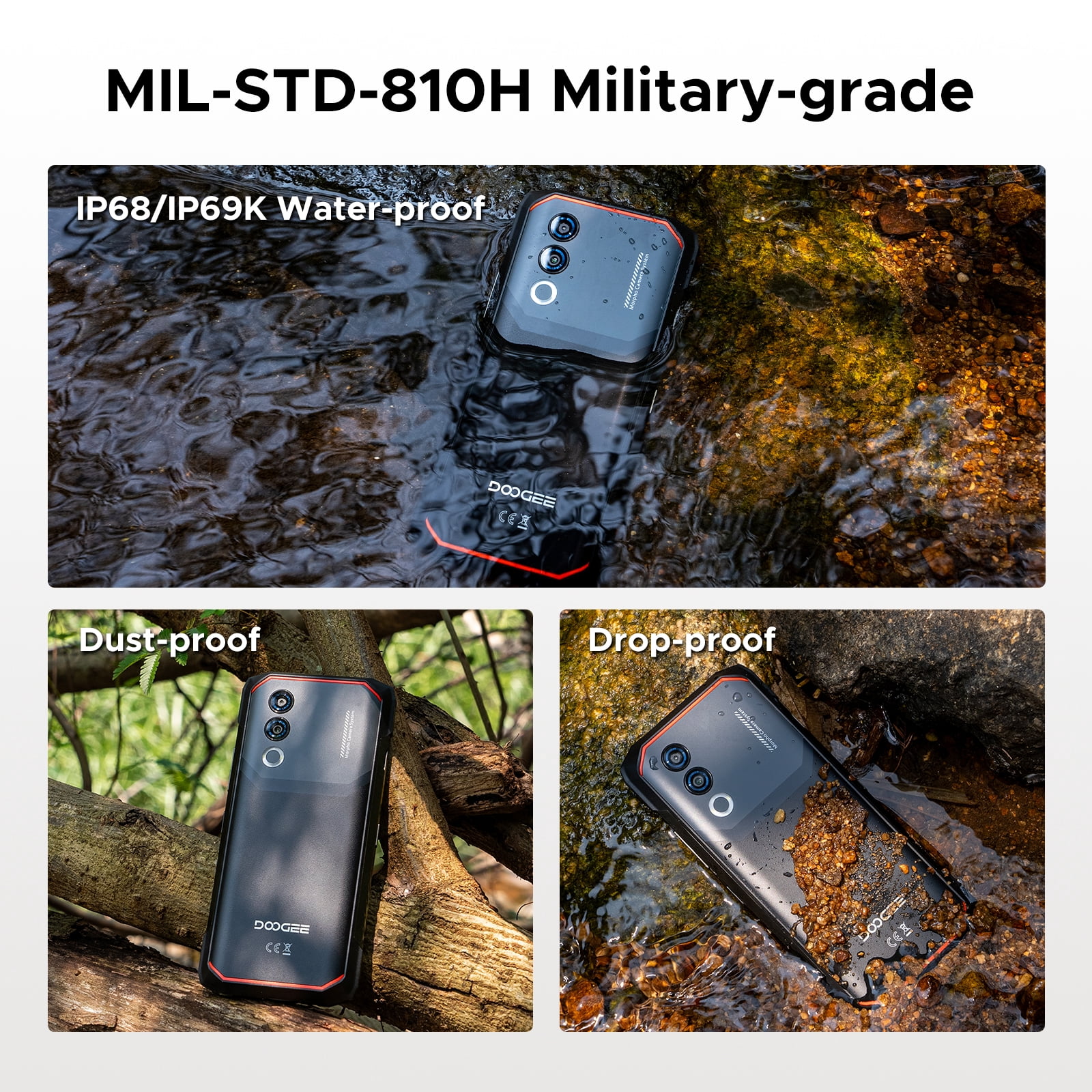 DOOGEE Blade 20 Turbo 5G Rugged Phone Unlocked,Gemini AI,10300mAh/33W,32GB+256GB/TF 2TB,Dimensity 7050,6.6”HD+90Hz,50MP+16MP,Android 15 Rugged Smartphone,Face ID/NFC/WiFi6/IP68/IP69K/3 Card Slot