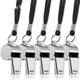 thumbnail image 1 of Loud Metal Whistle Soccer Strong Stainless Steel Whistles Wear Resistant Portable Referee Whistles Party, 1 of 5
