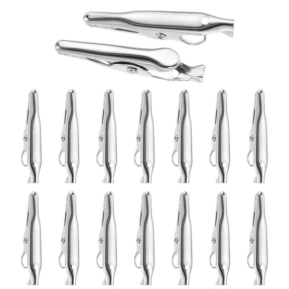 Uxcell 20Pcs Alligator Hair Clips, 28/24x3.5mm(LxW) Silver Metal Curls Clips