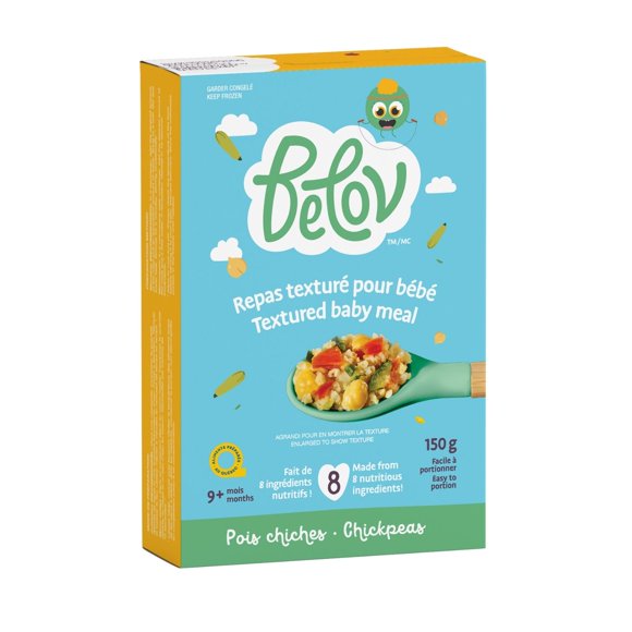 Belov Textured Baby Meal, Chickpeas, Frozen Baby Food for Babies 9+ Months, 100 g