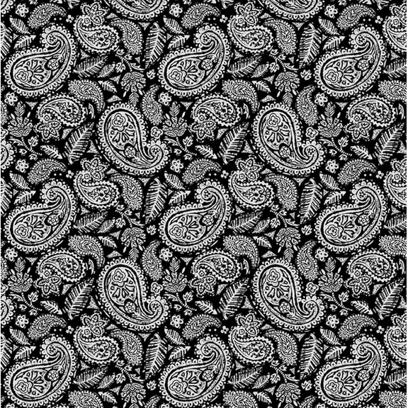 Blank Quilting Mellow Yellow Paisley Black Cotton Fabric By The Yard