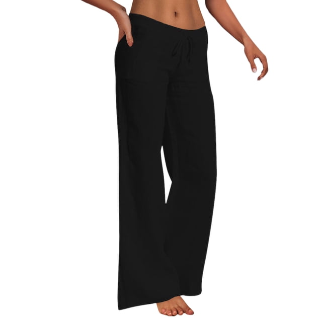 Kcodviy Pants Polyester Wide Legged Women Plus Size Pants Daily Woman Sweatpants for Women Plus Size Plus Size Business attire for Women Ladies Sweatpants with Pockets Plus Size Tights for Women 3X