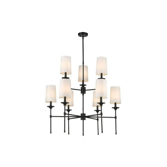 9 Light Chandelier in Transitional Style-38.75 inches Tall and 38 inches Wide-Matte Black Finish Bailey Street Home 372-Bel-4652277