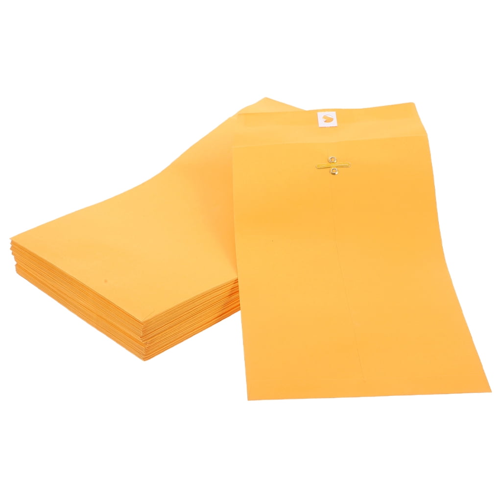 Zehuanyu  100 Pcs Document Envelope Letter Paper Pin Frames Bag Office Yellow
