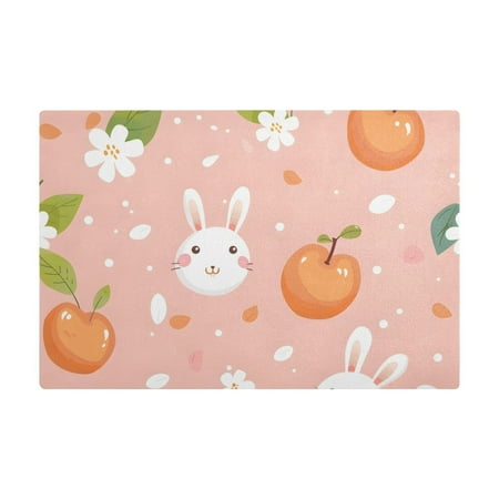 

Dish Drying Mat Microfiber Kitchen Dish Pad Counter Absorbent Drainer Rack 12 x18 Peach Leaf Rabbit
