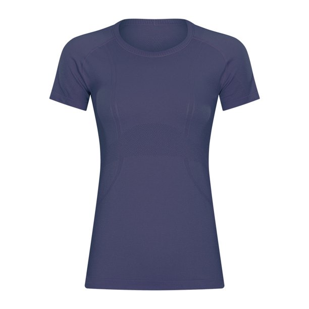 Camiseta deportiva de cuello redondo de manga corta para mujer de primavera y verano, camiseta para correr, fitness, ajustada, transpirable, moldeadora, de manga corta para yoga