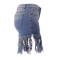 thumbnail image 4 of Jean Shorts For Women Juniors Summer High Waisted Stretchy Hem Tassels Denim Shorts, 4 of 5