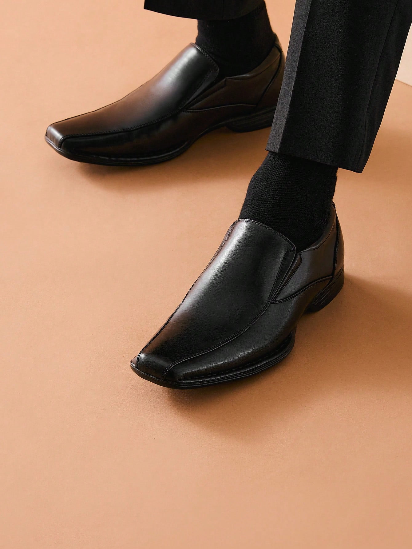 Bruno Marc Men Fashion Comfort Classic Square Toe Slip On Loafers Oxford Dress Shoes Size 6.5-13 Giorgio-1 BLACK Size 13