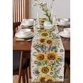 thumbnail image 4 of ERUNPONLY Sunflower Table Runner - 120 Inch Long Summer Botanical Lavender Farmhouse Cotton and Linen Blended Dress Scarves Farmhouse Table Runner for Kitchen Dining, Coffee Table, 13"x120", 4 of 8